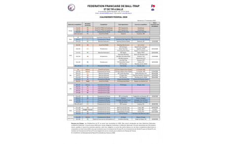 Calendrier Federal 2026